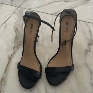 Black strappy shoes